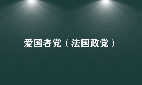 爱国者党(法国政党)