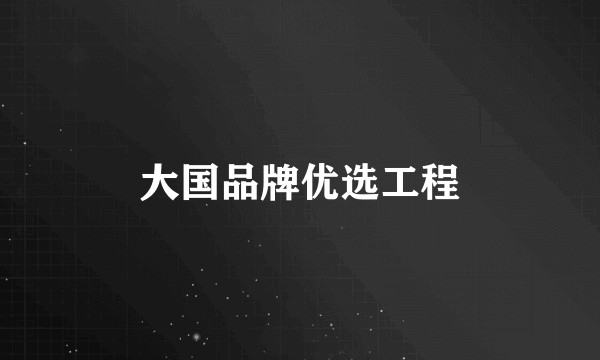 大国品牌优选工程