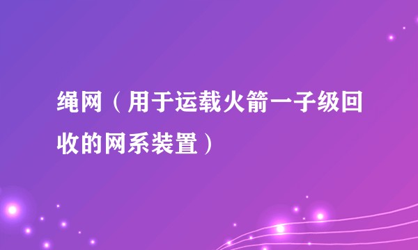 绳网（用于运载火箭一子级回收的网系装置）