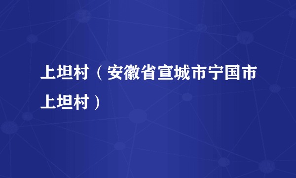 上坦村（安徽省宣城市宁国市上坦村）