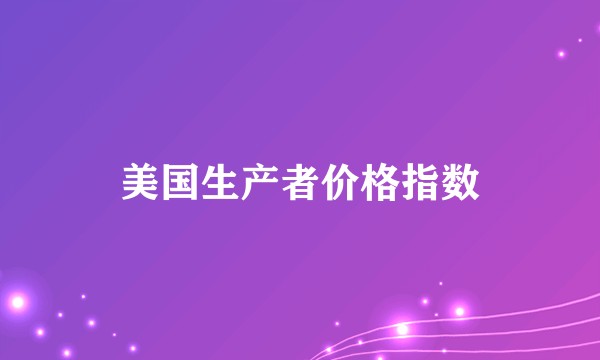 美国生产者价格指数