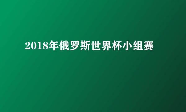 2018年俄罗斯世界杯小组赛