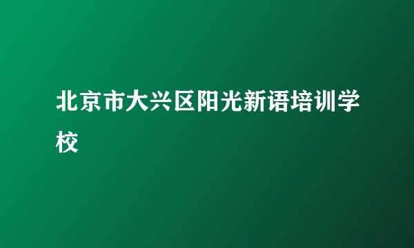 北京市大兴区阳光新语培训学校
