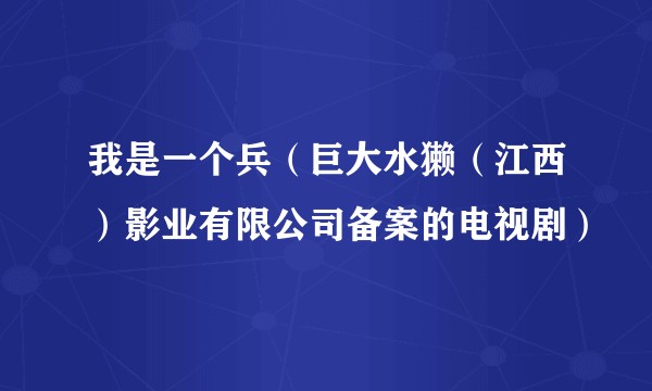 我是一个兵(巨大水獭(江西)影业有限公司备案的电视剧)