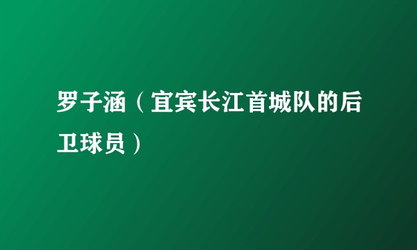 罗子涵（宜宾长江首城队的后卫球员）