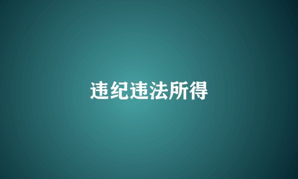 违纪违法所得