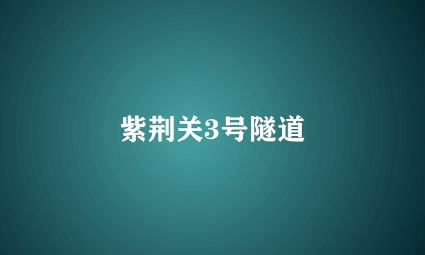 紫荆关3号隧道