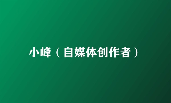 小峰(自媒体创作者)