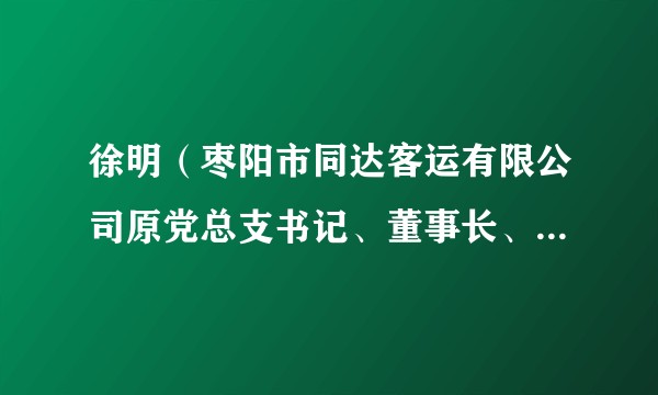 徐明（枣阳市同达客运有限公司原党总支书记、董事长、总经理）