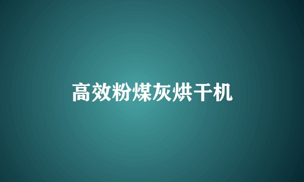 高效粉煤灰烘干机