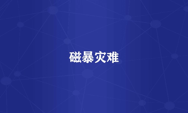 磁暴灾难