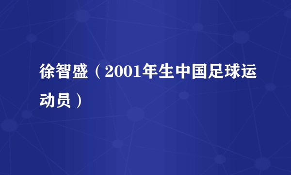 徐智盛（2001年生中国足球运动员）