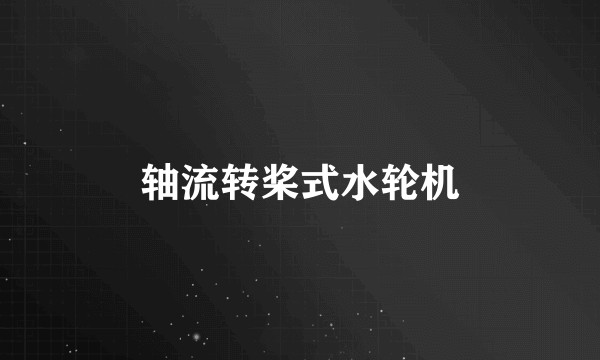 轴流转桨式水轮机