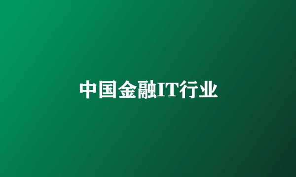 中国金融IT行业