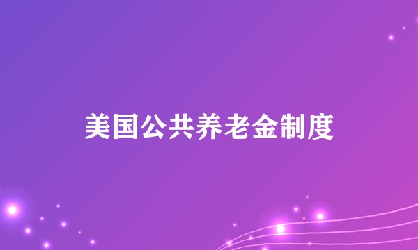 美国公共养老金制度