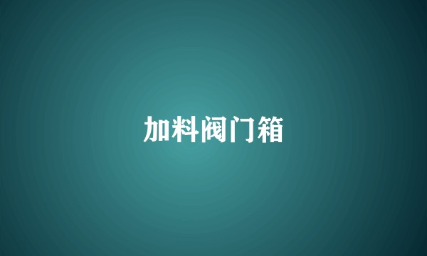 加料阀门箱