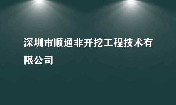 深圳市顺通非开挖工程技术有限公司
