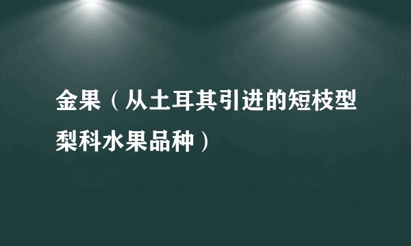 金果（从土耳其引进的短枝型梨科水果品种）
