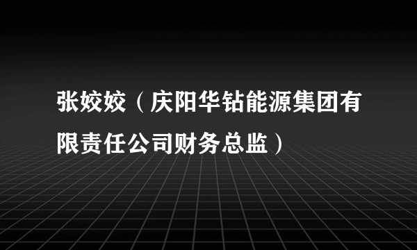 张姣姣（庆阳华钻能源集团有限责任公司财务总监）
