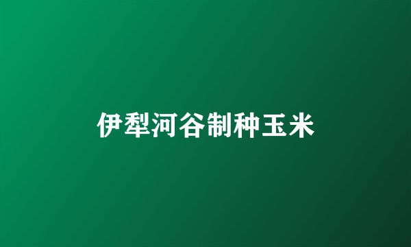 伊犁河谷制种玉米