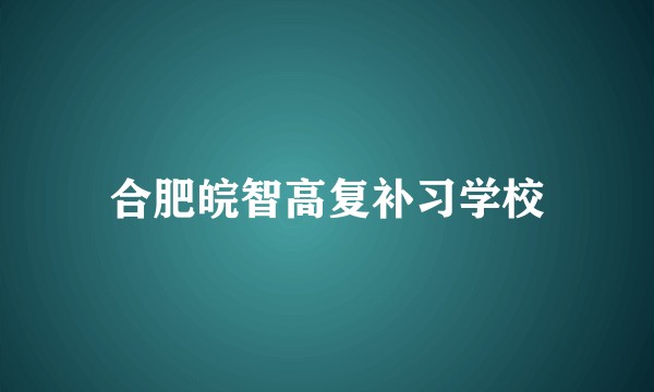 合肥皖智高复补习学校