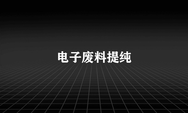 电子废料提纯