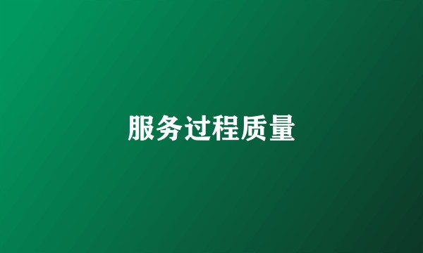 服务过程质量