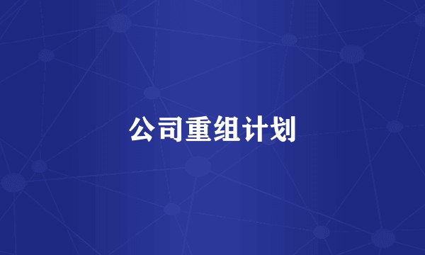公司重组计划