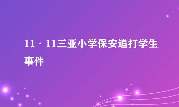 11·11三亚小学保安追打学生事件