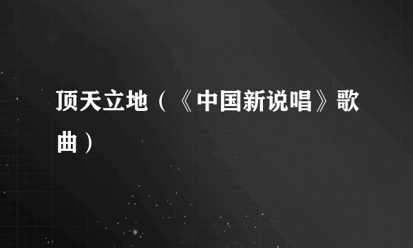 顶天立地（《中国新说唱》歌曲）