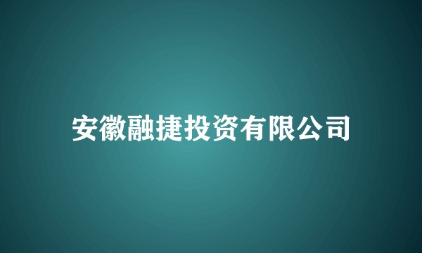 安徽融捷投资有限公司