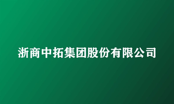 浙商中拓集团股份有限公司