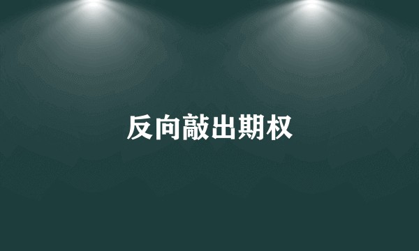 反向敲出期权