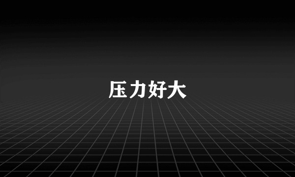压力好大