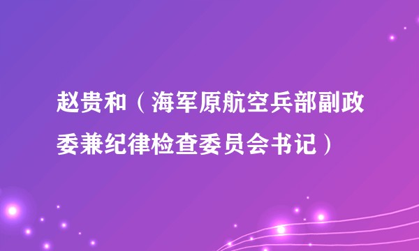 赵贵和（海军原航空兵部副政委兼纪律检查委员会书记）