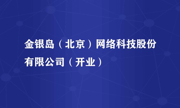 金银岛（北京）网络科技股份有限公司（开业）