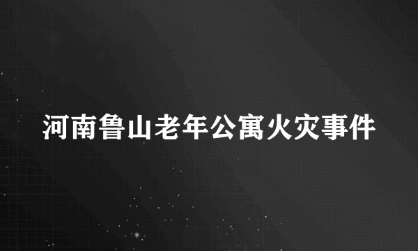 河南鲁山老年公寓火灾事件