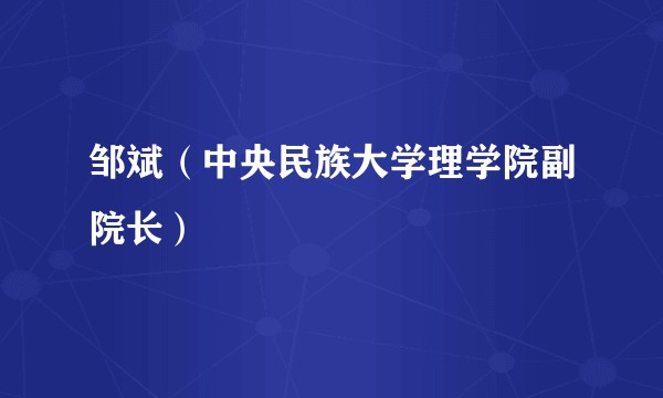 邹斌（中央民族大学理学院副院长）