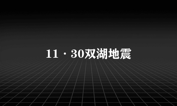 11·30双湖地震