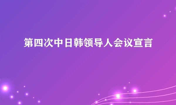 第四次中日韩领导人会议宣言
