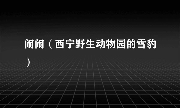 闹闹（西宁野生动物园的雪豹）