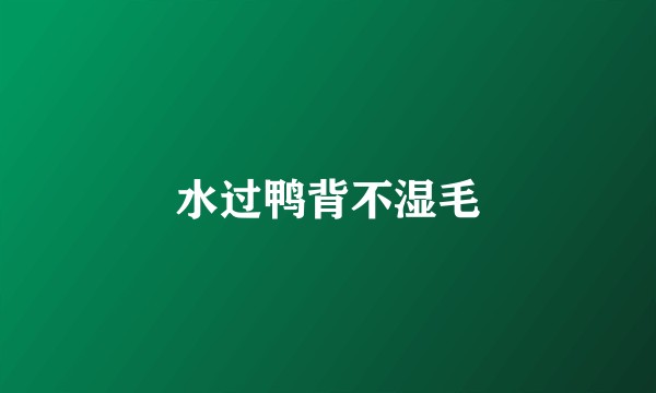 水过鸭背不湿毛