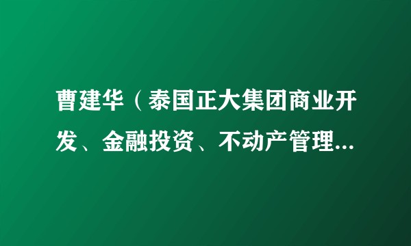 曹建华（泰国正大集团商业开发、金融投资、不动产管理、田园生态开发板块中国区CEO）