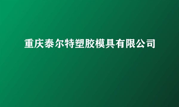 重庆泰尔特塑胶模具有限公司