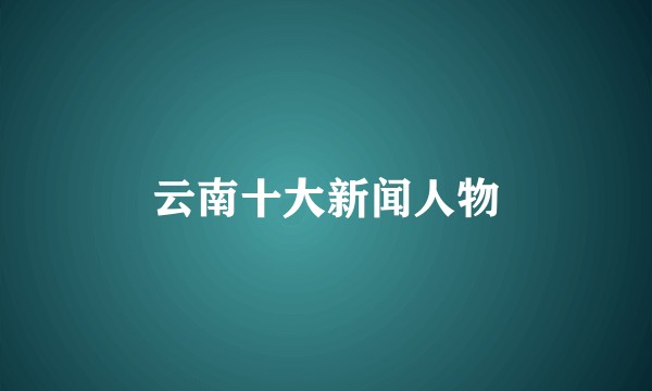 云南十大新闻人物