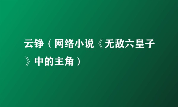 云铮（网络小说《无敌六皇子》中的主角）