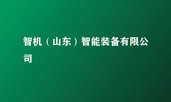 智机（山东）智能装备有限公司