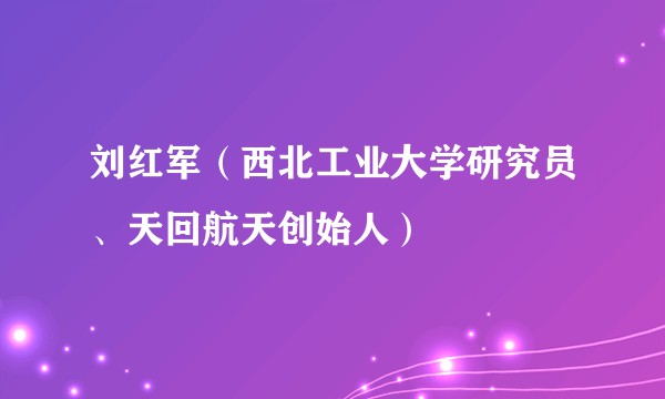 刘红军（西北工业大学研究员、天回航天创始人）