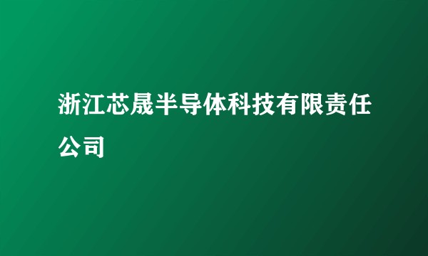 浙江芯晟半导体科技有限责任公司