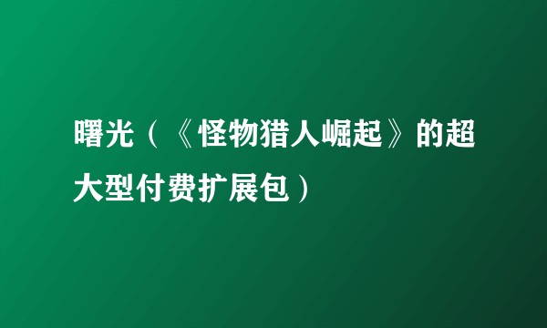 曙光（《怪物猎人崛起》的超大型付费扩展包）